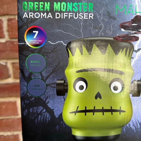 Mahli Frankenstein Green Monster Aroma Oil Diffuser Lights Halloween New - Picture 3 of 5